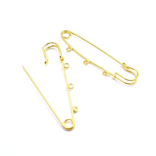 5 epingles trois attache doré, broche en fer 75mm