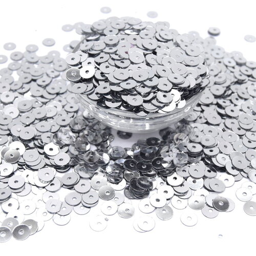 X 1000 paillettes sequins argent 6mm, pour couture et décoration.