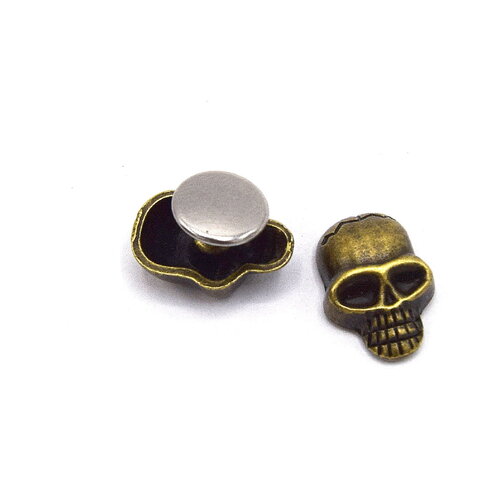 Lot de 5 rivets crâne ou croix en bronze avec vis  - deux modèles