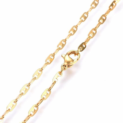 1 collier mailles mariner en acier inoxydable 304 doré 50cm (19.68 pouce)