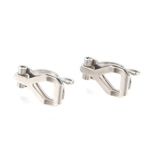 6 clips d'oreilles acier inoxydable argent platine