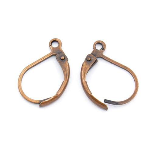 X20 petites dormeuses en laiton couleur cuivre 10x15mm
