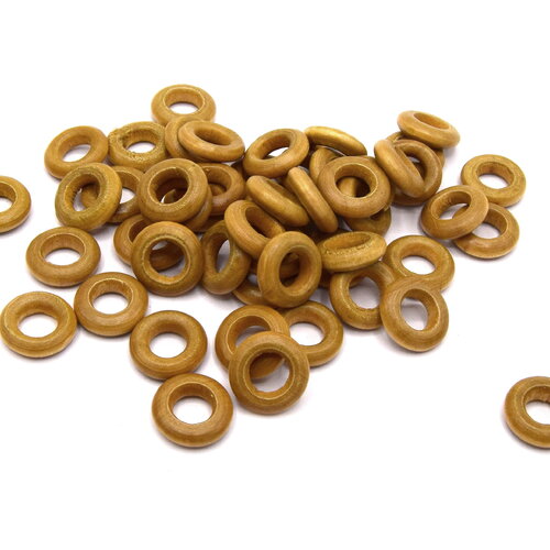 Anneaux en bois beignet 15mm lot de 40 unités, fabrication de bijoux diy