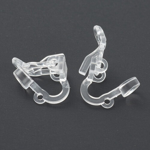 12 clips d'oreilles en plastique écologiques, pour oreilles non percées 13mm