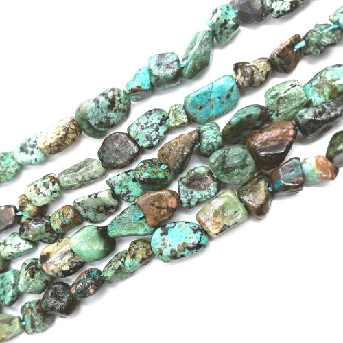 40 perles de turquoise africaine naturelle, forme pépite