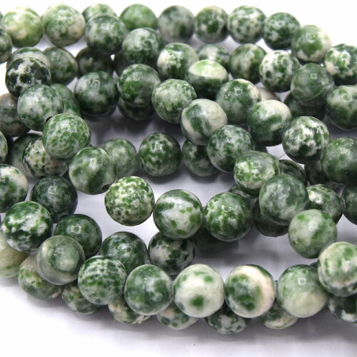 20 perles gemmes jaspe pointvert ø4/6/8mm pierre ronde
