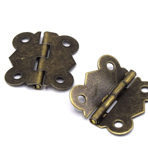 4 charnières pour boite bronze 29mm