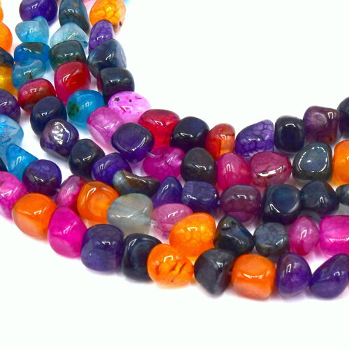 Perles  agate veine de dragon mixte ~9mm lot de 10 perles