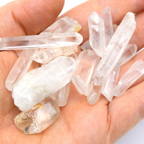 X10 pointe de cristal de roche quartz  ~16~46mm  non percé , minéral.
