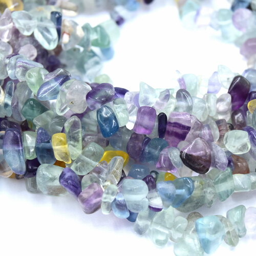50 perles de gemmes fluorite chips