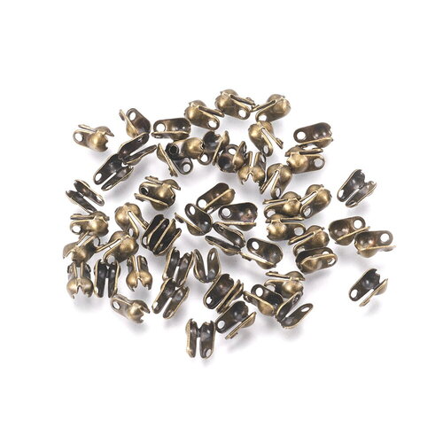 150 embouts fermoirs à plier cache noeud bronze 6x3.5mm
