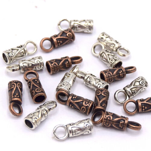 X10 embouts colonne pour cordon cuivre/argent/bronze