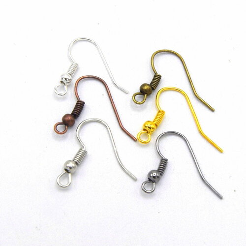 120 crochets boucle d'oreille  en métal mixtes 18mm