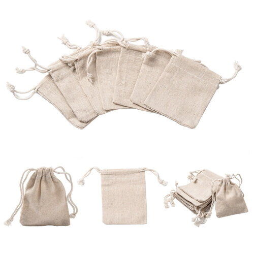 5 sachets coton,pochette en coton, sac à personnalisés, sac mariage, emballage bijoux 10x8cm