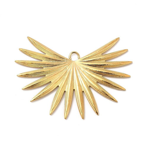 Pendentif rayon de soleil doré en acier inoxydable plaqué or 18k x1