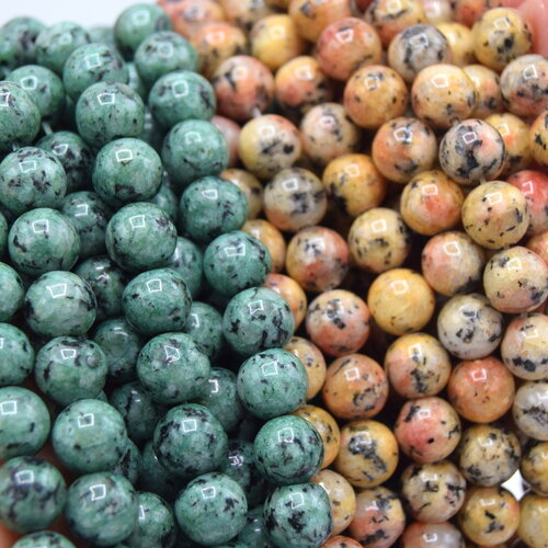 20 perles de jaspe  sésame naturelles  ø 6mm rondes