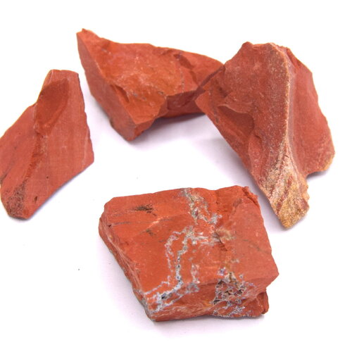 X4 pierre de jaspe rouge naturelle pépite brute non percé -