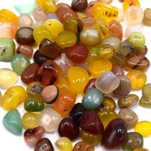 Pépites d'agate roulé non percés, 6~8mm 50g/90g