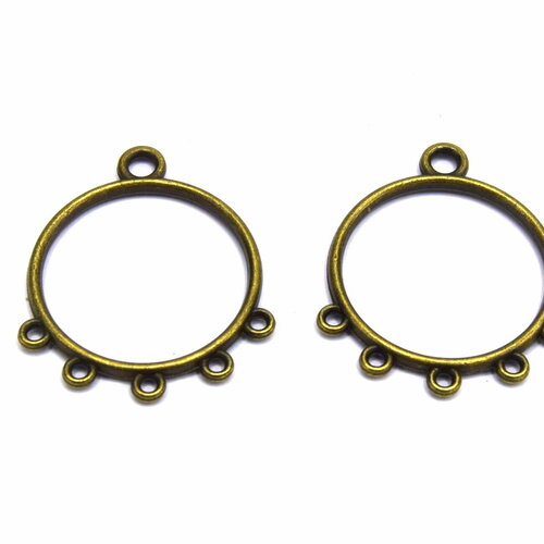 10 connecteurs chandelier bronze rond 30mm fabrication de bijoux