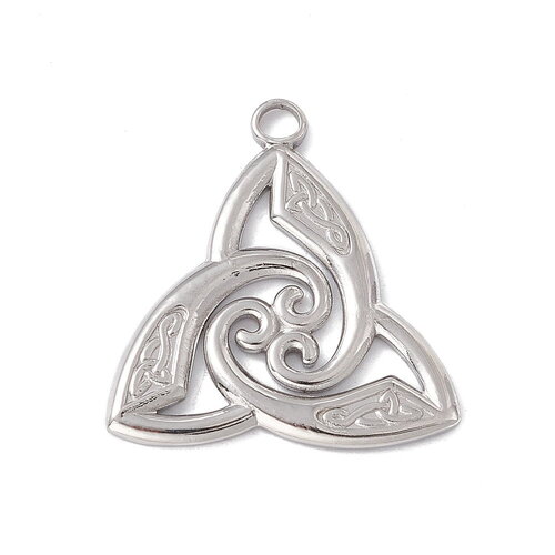 Pendentif trinité argent en acier inoxydable 304, fabrication de bijoux diy, à l'unité