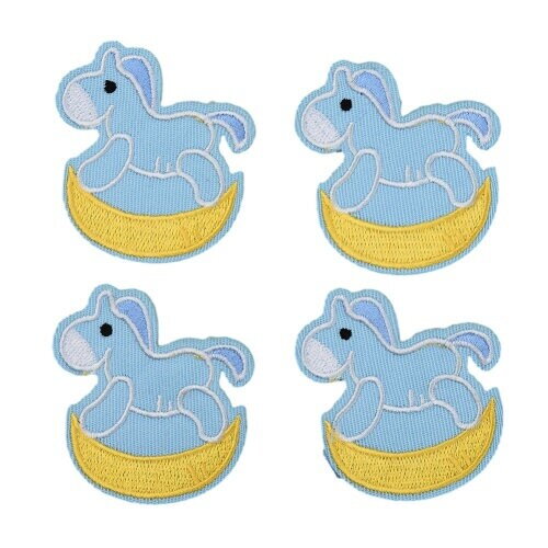 Lot de 4 ecussons patch thermocollant cheval bascule
