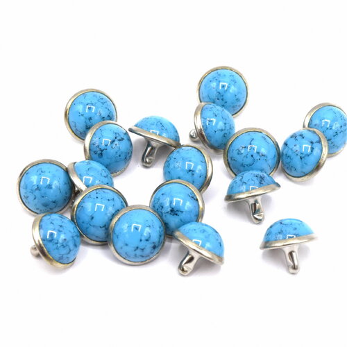 X15 kits rivets rond turquoise artisanat cuir fabrication sac, bottes, ceintures, bijoux