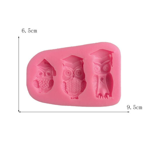 Moule silicone chouettes avec mortarboard.