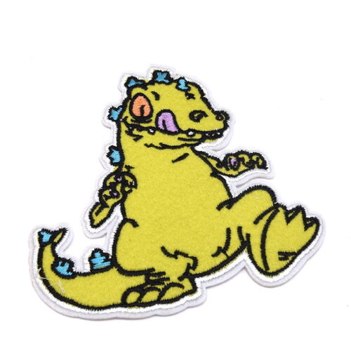X1 ecussons patch thermocollant grand dinosaure vert