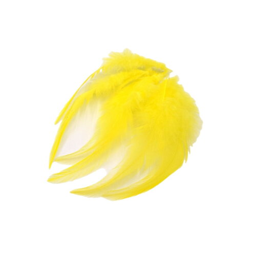 Plumes naturelles de coq jaune grade a  - lot de 20 unités