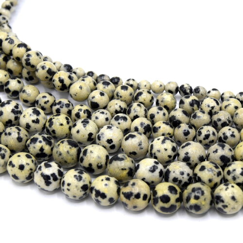 20 perles jaspe dalmatien naturelle 4mm
