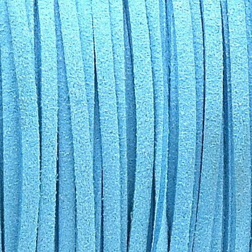 5 mètres de cordon suédine 3mm turquoise clair