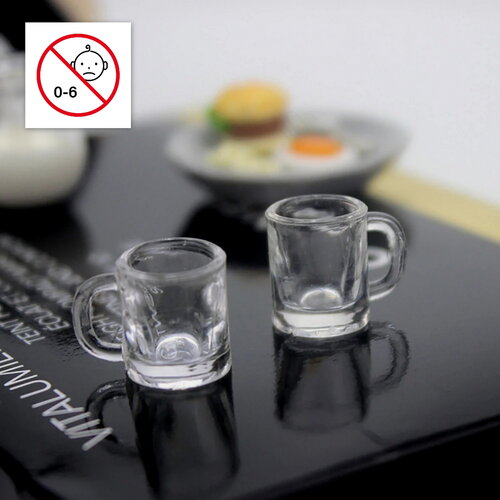 10 tasses miniatures en résine transparent , accessoires résine et fimo et décoration maison 1/12