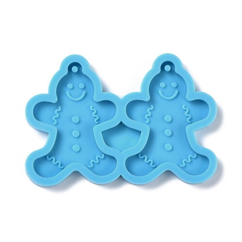 1 moule en silicone  thème noël bonhomme en pain d'épice