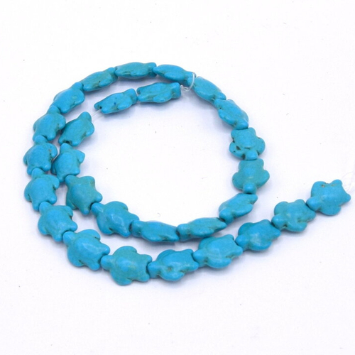 20 perles tortues howlite turquoise 15 mm