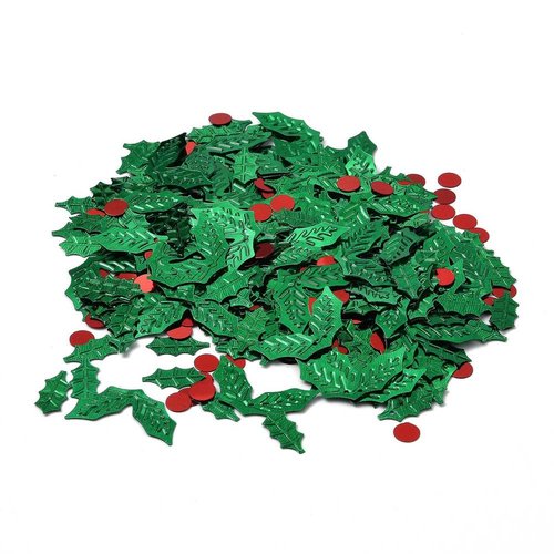 15grs confettis de table feuilles de houx,pour les décorations de fête de noël,