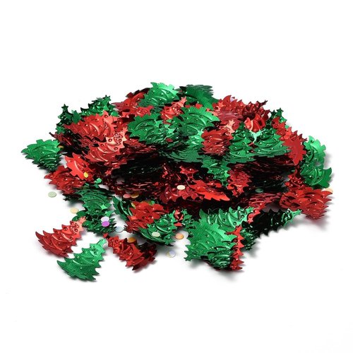 15grs confettis de table sapin rouge et vert fête de noël,