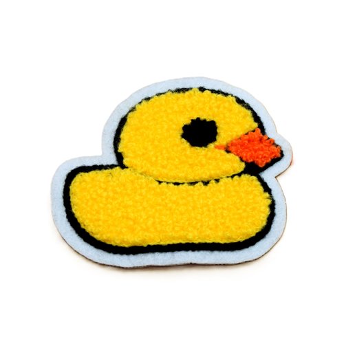Patch canard jaune brodé – applique pour vêtement à coudre x1