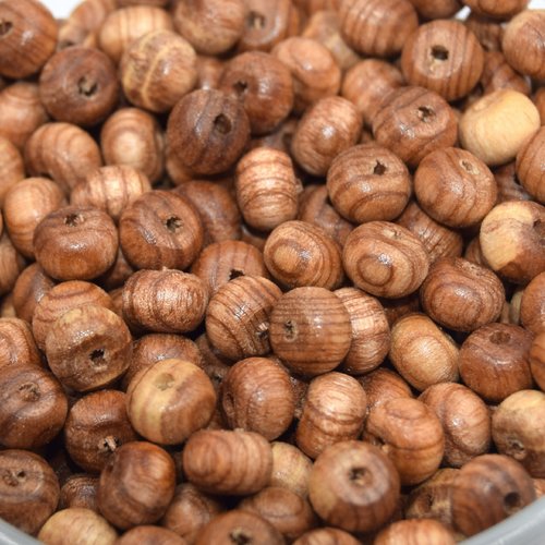 Perles de frêne françaises (8x6mm) - l'élégance naturelle pour vos créations (lot de 50)