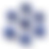 Lot de 20 perles rondes en porcelaine – bleu de prusse 8 mm – fait main