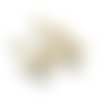 10 perles porcelaine ronde rayée ~10mm beige