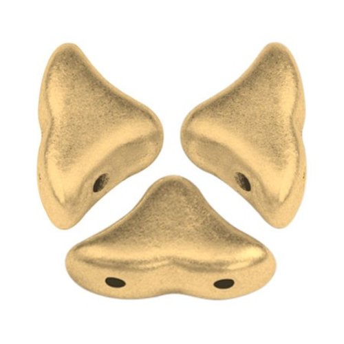 25 perles en verre helios® par puca®  paris 6 x 10 mm  light gold mat  - perles à tisser et broder fabrication européenne