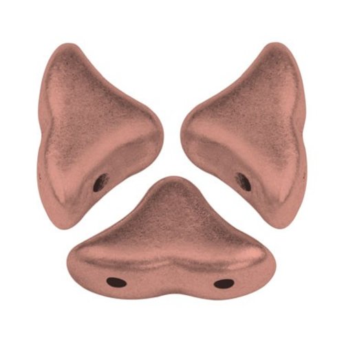 25 perles en verre helios® par puca®  paris 6 x 10 mm  copper gold mat - perles à tisser et broder fabrication européenne