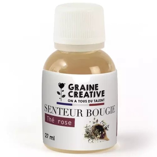 Parfum pour bougie thé rose 27 ml- graine créative france
