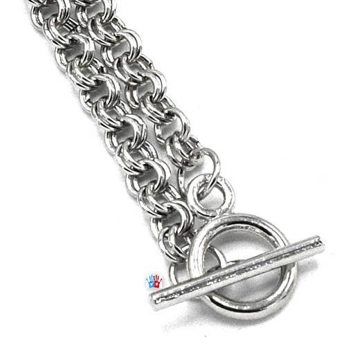 Bracelet chaîne maille forçat argent platine 22cm  c02 