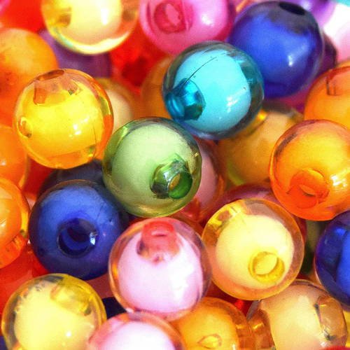 100 perles rondes acryliques mixtes 8mm pa2016011 