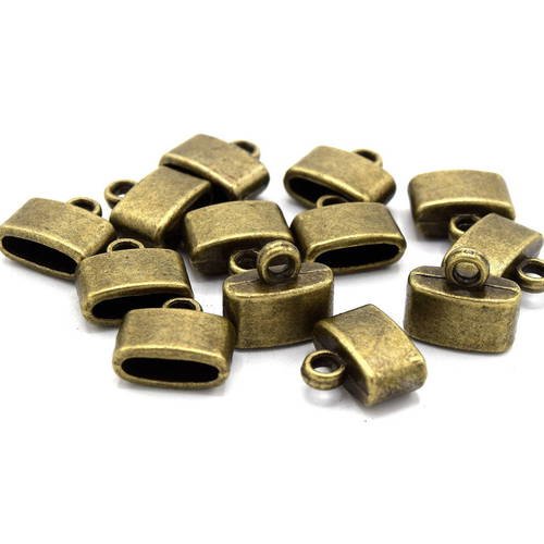 Apprêt 10 embouts de cordon - caps coupelles en bronze 12mm  ea12 