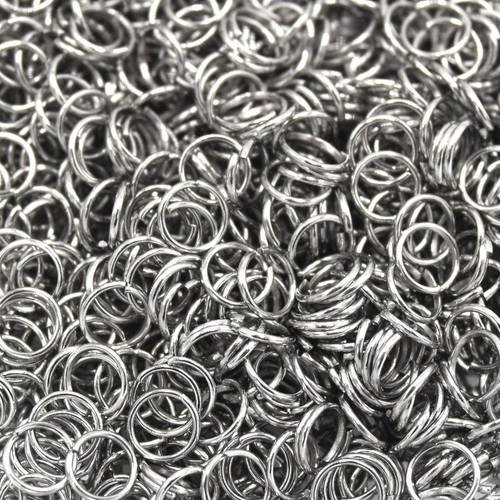 100 anneaux argenté en acier-inoxydable de 3.5mm 