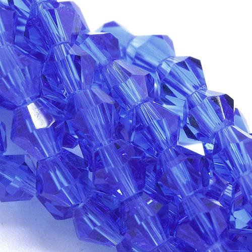110 perles  à facettes cristal verre toupie bleu  sagami 4mm pf06 