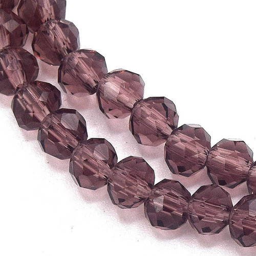 20 perles à facettes cristal verre octogonale lie de vin 4x3mm pfo015 