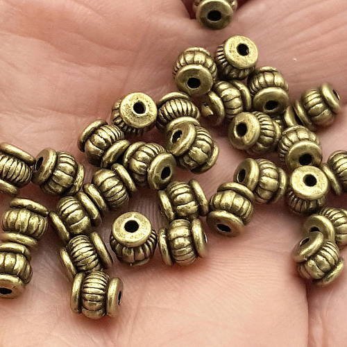 10 perles séparateurs rondelles  bronze 5mm pib014 